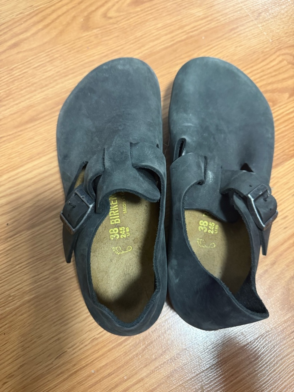 Birkenstock Black Suede Boston Clogs